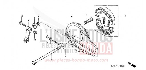 BREMSPLATTE, HINTEN (ANF1253/5/T5) ANF125T5 de 2005